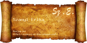 Szanyi Erika névjegykártya